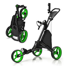 Load image into Gallery viewer, Gymax 3-Wheel Foldable Golf Push Pull Cart Trolley w/ Adjustable Handle
