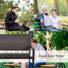 Load image into Gallery viewer, Gymax Set of 2 Patio Wicker Bench All Weather Rattan Chair Loveseat w/ Acacia Armrest
