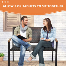 Load image into Gallery viewer, Gymax Set of 2 Patio Wicker Bench All Weather Rattan Chair Loveseat w/ Acacia Armrest
