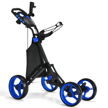 Load image into Gallery viewer, Gymax 4 Wheels Foldable Golf Push Pull Cart Trolley w/ Brake Waterproof Bag
