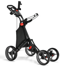 Load image into Gallery viewer, Gymax 4 Wheels Foldable Golf Push Pull Cart Trolley w/ Brake Waterproof Bag
