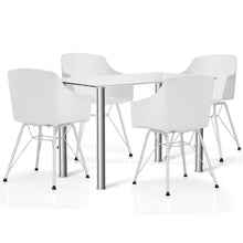 Load image into Gallery viewer, Gymax Dining Table Set Modern Glass Top Table &amp; 4 Molded Shell Plastic Chairs
