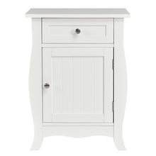 Load image into Gallery viewer, Gymax 2PCS Accent End Table with Drawer Storage Cabinet Nightstand White
