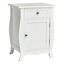 Load image into Gallery viewer, Gymax 2PCS Accent End Table with Drawer Storage Cabinet Nightstand White
