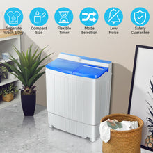 Load image into Gallery viewer, Gymax 13LBS Portable Compact Mini Twin Tub Washing Machine Drain Pump Spinner
