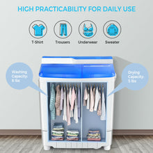 Load image into Gallery viewer, Gymax 13LBS Portable Compact Mini Twin Tub Washing Machine Drain Pump Spinner
