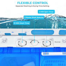 Load image into Gallery viewer, Gymax 13LBS Portable Compact Mini Twin Tub Washing Machine Drain Pump Spinner

