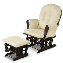 Load image into Gallery viewer, Gymax Glider and Ottoman Cushion Set Wood Baby Nursery Rocking Chair
