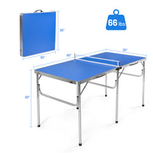 Load image into Gallery viewer, Gymax Folding Table Tennis Table Portable Ping Pong Table w/ 2 Paddles &amp; 2 Balls
