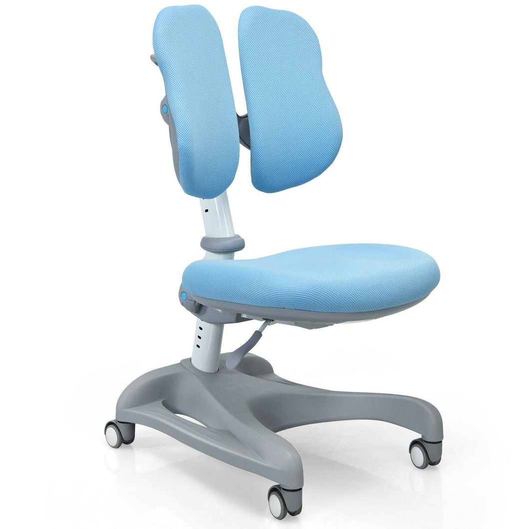 Gymax Kids Study Desk Chair Adjustable Height Depth w/Sit-Brake Casters