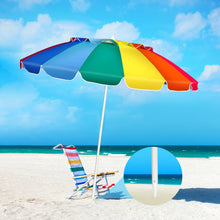 Load image into Gallery viewer, Gymax 8ft Beach Umbrella Outdoor Patio Garden w/ Carrying Bag Sand Anchor Rainbow
