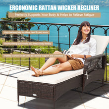 Load image into Gallery viewer, Gymax Set of 2 Rattan Patio Lounge Chair Chaise w/ Adjustable Backrest Cushion &amp; Pillow
