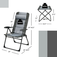 Load image into Gallery viewer, Gymax 4PCS Folding Patio Recliner Chair &amp; Ottoman Set w/ Adjustable Backrest
