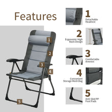 Load image into Gallery viewer, Gymax 4PCS Folding Patio Recliner Chair &amp; Ottoman Set w/ Adjustable Backrest
