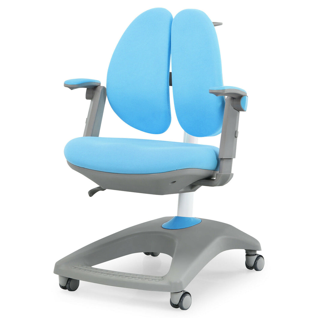 Gymax Kids Desk Study Chair Adjustable Height Depth w/ Sit-Brake Casters