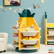 Load image into Gallery viewer, Gymax Kids Toy Storage Organizer 360¡ã Revolving Pineapple Shelf w/Plastic Bins
