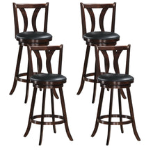 Load image into Gallery viewer, Gymax Set of 4 Swivel Bar stools 29.5&#39;&#39; Bar Height Chairs with Rubber Wood Legs
