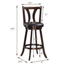Load image into Gallery viewer, Gymax Set of 4 Swivel Bar stools 29.5&#39;&#39; Bar Height Chairs with Rubber Wood Legs
