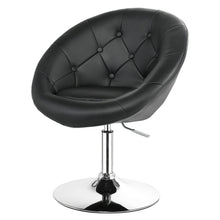 Load image into Gallery viewer, Gymax PU Leather Adjustable Modern Chair Swivel Round Tufted Back Black
