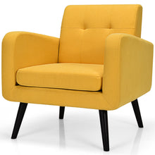 Load image into Gallery viewer, Gymax 2PCS Accent Armchair Single Sofa Chair Home Office w/ Wooden Legs Yellow

