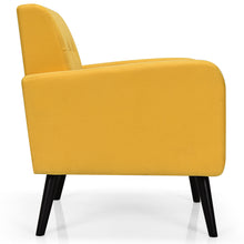 Load image into Gallery viewer, Gymax 2PCS Accent Armchair Single Sofa Chair Home Office w/ Wooden Legs Yellow

