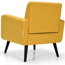 Load image into Gallery viewer, Gymax 2PCS Accent Armchair Single Sofa Chair Home Office w/ Wooden Legs Yellow

