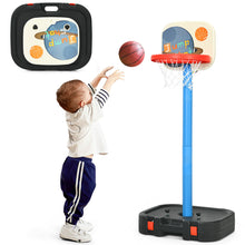 Load image into Gallery viewer, Gymax Portable 2 in 1 Kids Basketball Hoop Stand w/ Ring Toss &amp; Storage Box
