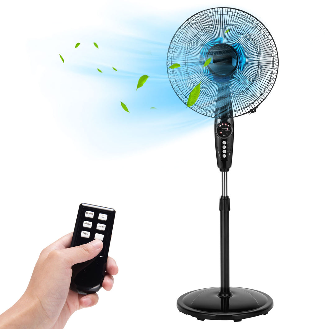Gymax 18'' Dual Blade Pedestal Fan Adjustable Oscillating Stand Fan Home Office