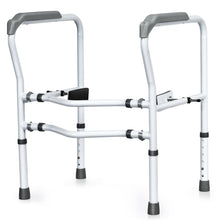 Load image into Gallery viewer, Gymax Adjustable Toilet Safety Frame &amp; Rail Stand Alone Bathroom Toilet Handrail

