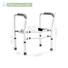 Load image into Gallery viewer, Gymax Adjustable Toilet Safety Frame &amp; Rail Stand Alone Bathroom Toilet Handrail
