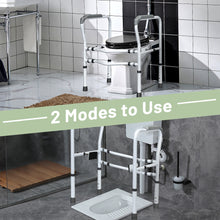 Load image into Gallery viewer, Gymax Adjustable Toilet Safety Frame &amp; Rail Stand Alone Bathroom Toilet Handrail

