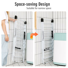 Load image into Gallery viewer, Gymax 2-Level Clothes Drying Rack Foldable Airer w/ Height-Adjustable Gullwing
