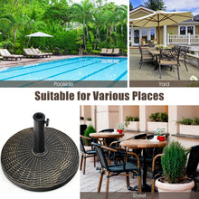Load image into Gallery viewer, Gymax 22 lbs Round Resin Patio Umbrella Base Stand Holder w/ Adjustable Knob
