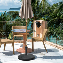 Load image into Gallery viewer, Gymax 49 lbs Round Resin Patio Umbrella Base Stand Holder w/ Adjustable Knob

