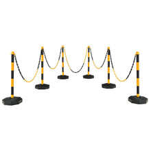 Load image into Gallery viewer, Gymax 6PCS Traffic Delineator Pole Safety Caution Barrier w/ 5ft Link Chains
