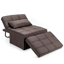 Load image into Gallery viewer, Gymax 4 in 1 Multi-Function Sofa Bed Convertible Sleeper Folding Ottoman Brown
