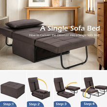 Load image into Gallery viewer, Gymax 4 in 1 Multi-Function Sofa Bed Convertible Sleeper Folding Ottoman Brown
