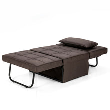 Load image into Gallery viewer, Gymax 4 in 1 Multi-Function Sofa Bed Convertible Sleeper Folding Ottoman Brown
