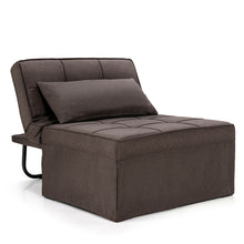 Load image into Gallery viewer, Gymax 4 in 1 Multi-Function Sofa Bed Convertible Sleeper Folding Ottoman Brown

