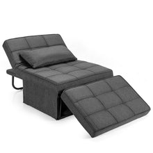 Load image into Gallery viewer, Gymax 4 in 1 Multi-Function Sofa Bed Convertible Sleeper Folding Ottoman Grey
