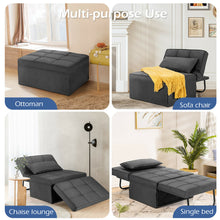 Load image into Gallery viewer, Gymax 4 in 1 Multi-Function Sofa Bed Convertible Sleeper Folding Ottoman Grey

