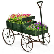 Load image into Gallery viewer, Gymax Garden Plant Planter Wooden Wagon Planter W/ Wheel Garden Yard
