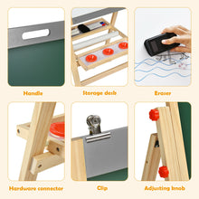 Load image into Gallery viewer, Gymax Kids Art Easel w/ Whiteboard &amp; Paper Roll Double Sided Chalkboard
