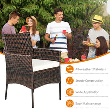 Load image into Gallery viewer, Gymax Patio 2PCS Rattan Arm Dining Chair Cushioned Sofa Furniture Brown

