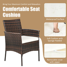 Load image into Gallery viewer, Gymax Patio 2PCS Rattan Arm Dining Chair Cushioned Sofa Furniture Brown

