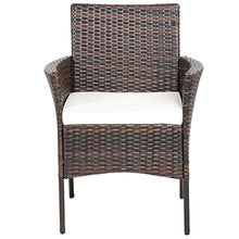 Load image into Gallery viewer, Gymax Patio 4PCS Rattan Arm Dining Chair Cushioned Sofa Furniture Brown
