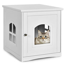 Load image into Gallery viewer, Gymax Cat House Side Table Nightstand Pet Home Litter Box Enclosure
