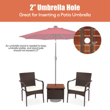 Load image into Gallery viewer, Gymax 3PCS Outdoor Patio Bistro Set PE Rattan Conversation Set w/ Umbrella Hole
