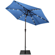 Load image into Gallery viewer, Gymax 9 Ft Patio Table Market Umbrella w/ 18 Solar LED Lights &amp; Heavy-duty Base
