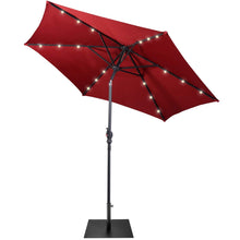 Load image into Gallery viewer, Gymax 9 Ft Patio Table Market Umbrella w/ 18 Solar LED Lights &amp; Heavy-duty Base
